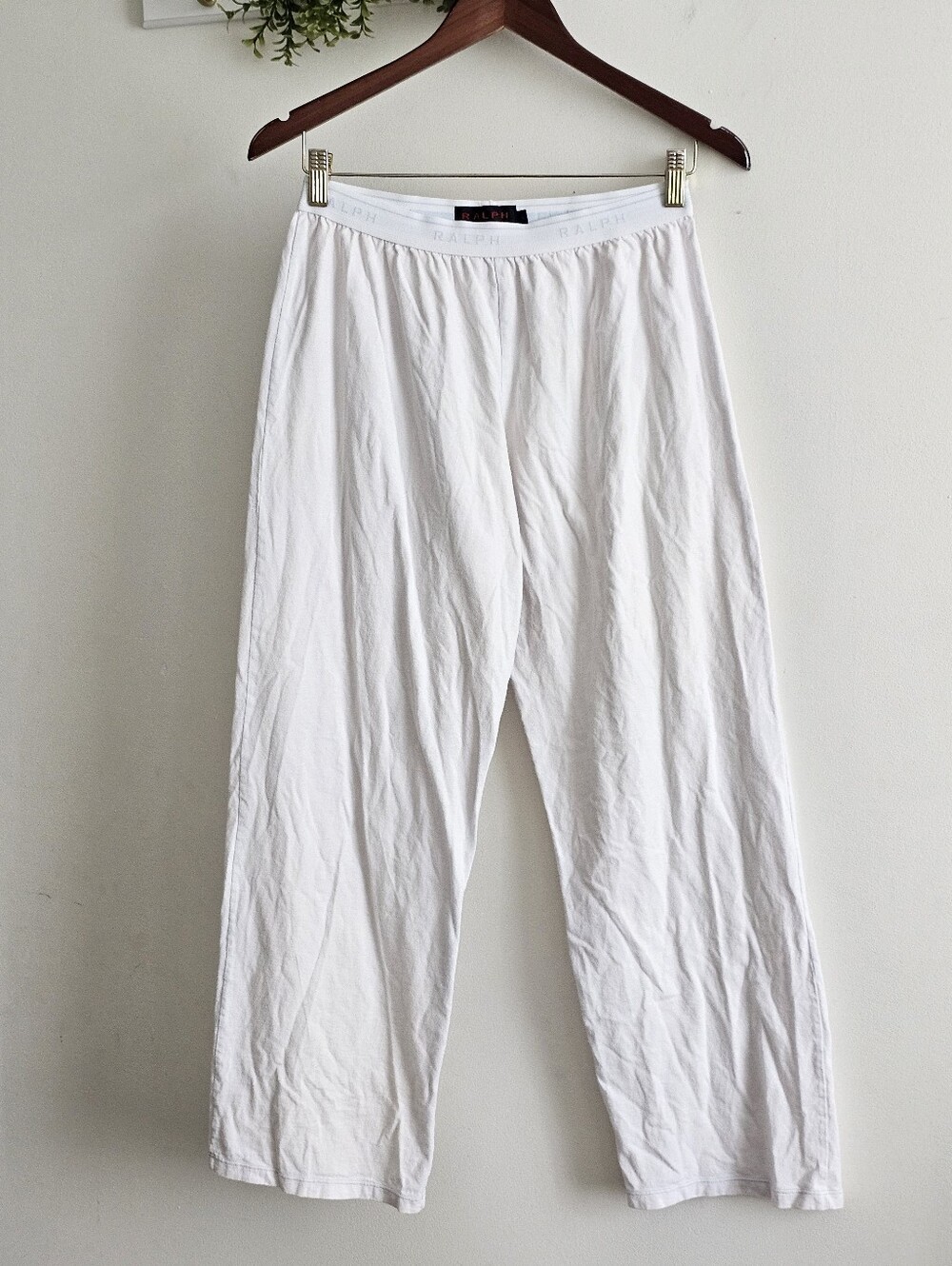 Vintage 90's Ralph Lauren Argyle Label Off  White Lounge Pajama Pants Women’s S